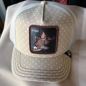 Goorin Bros Fish Patch Tan and White Cap